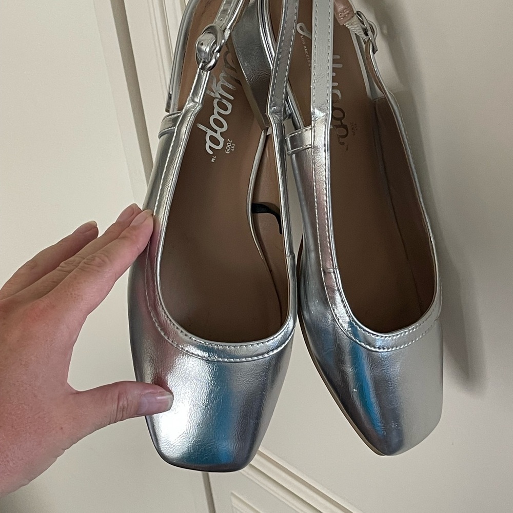 Silver Women's ballet flats